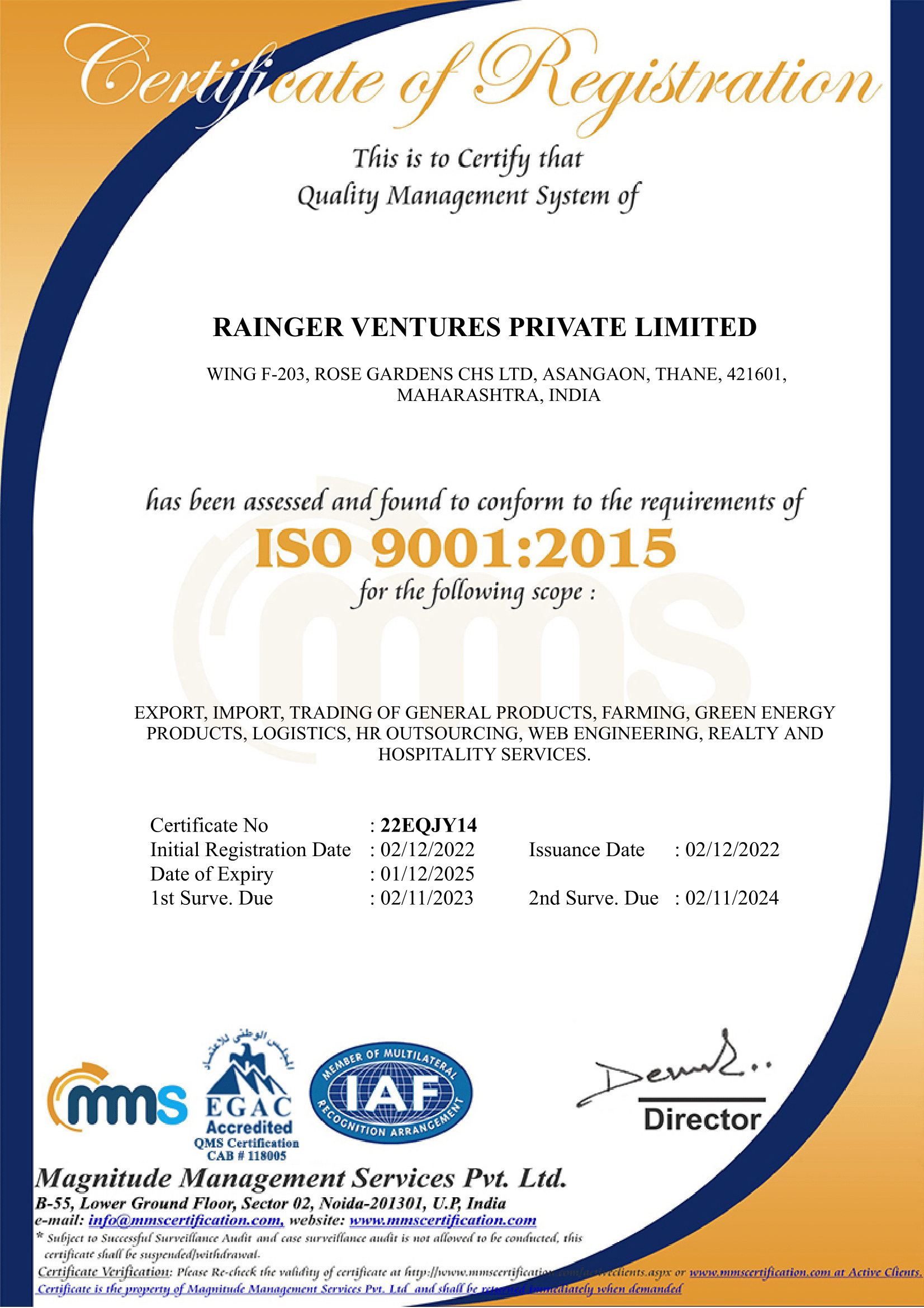 RVPL ISO Certificate