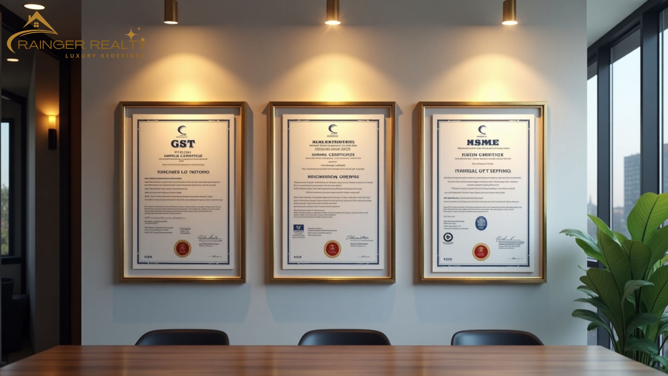 Rainger Realty Corporate Credentials Licenses and Certifications – Luxury Real Estate, Reliable Real Estate, Best Real Estate, Lifestyle Realty, Premium Villas, Luxurious Bungalows, Luxury Apartments, Premium Villa Plots, Plots for Sale, Land for Sale, Verified Real Estate